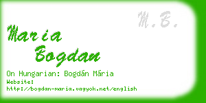maria bogdan business card