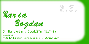 maria bogdan business card